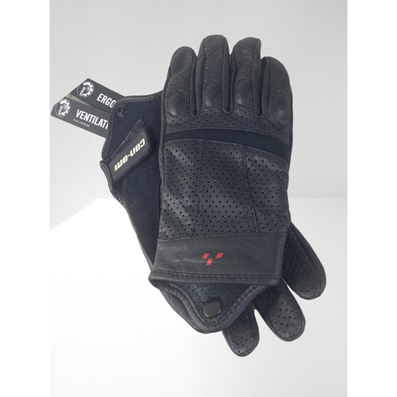 BRP Can-Am Spyder Black Leather Respirator Gloves Women's Size S/P - Picture 2 of 10